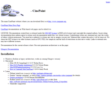 Tablet Screenshot of cinepaint.bigasterisk.com